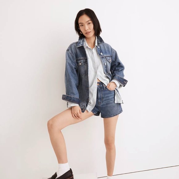 Madewell Oversized Trucker Bankfield Wash Denim Jacket